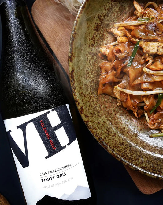 Volcanic-Hills-Pinot-Gris-and-Char-Kway-Teow Dunstan Vintner